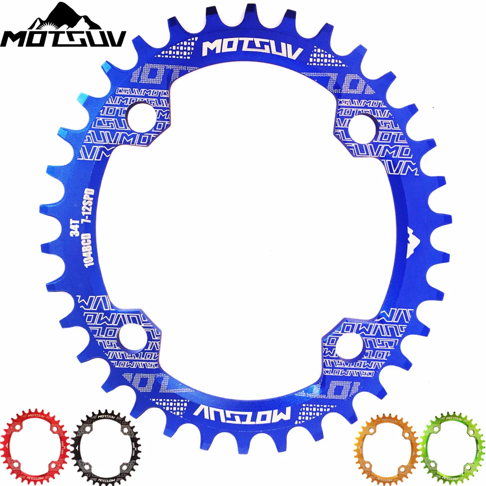 

MTB Bicycle Oval Shape Narrow Wide Chainwheel 32T/34T/36T/38T 104BCD Chain ring Bike oCrankset Single Plate Bicycle Parts