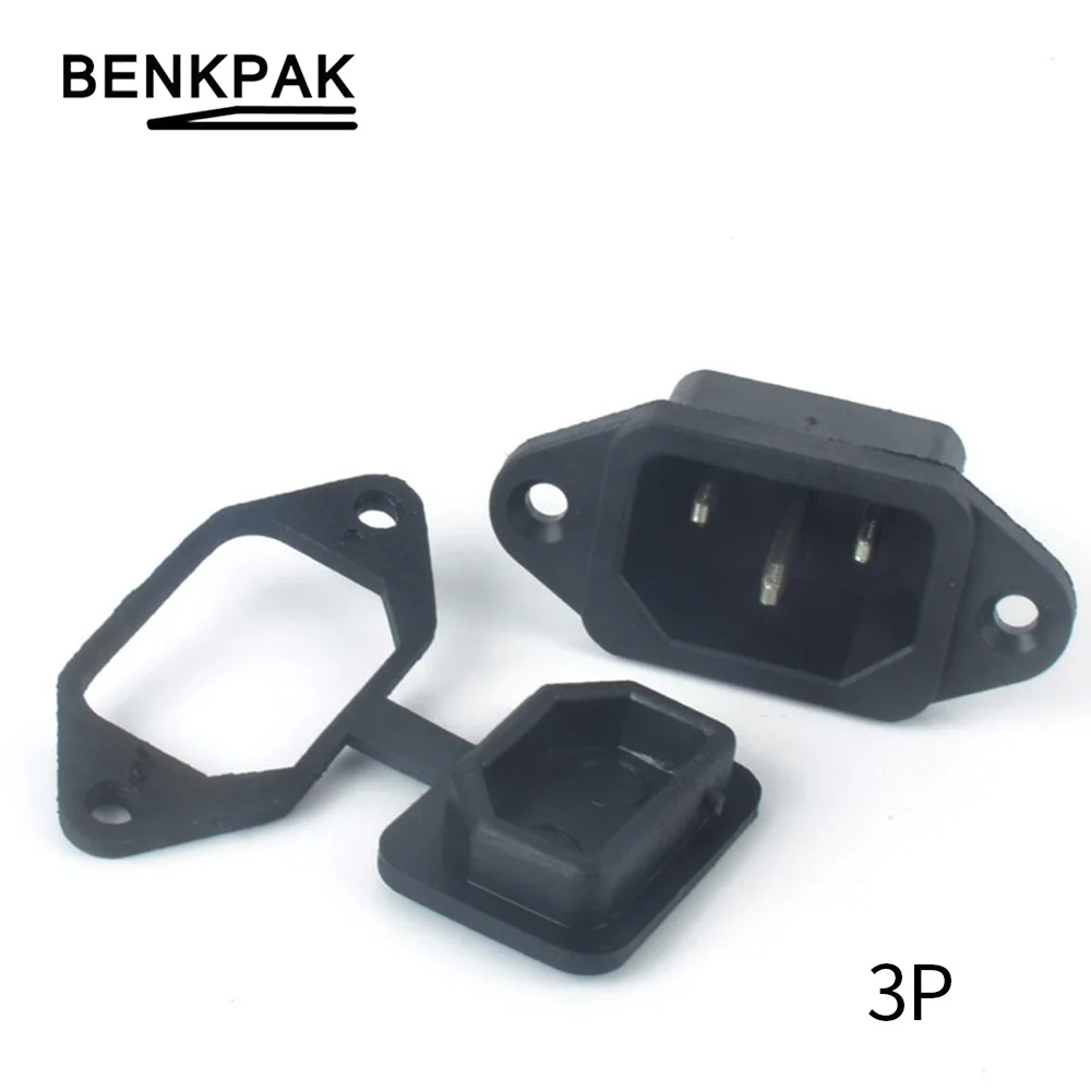 

5Sets AC socket with dust cap waterproof cover 3pins Connector 3P