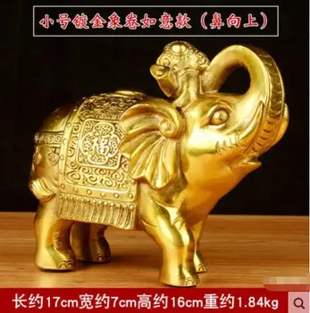 

25cm Chinese pure copper Ruyi elephant office creative craft ornaments