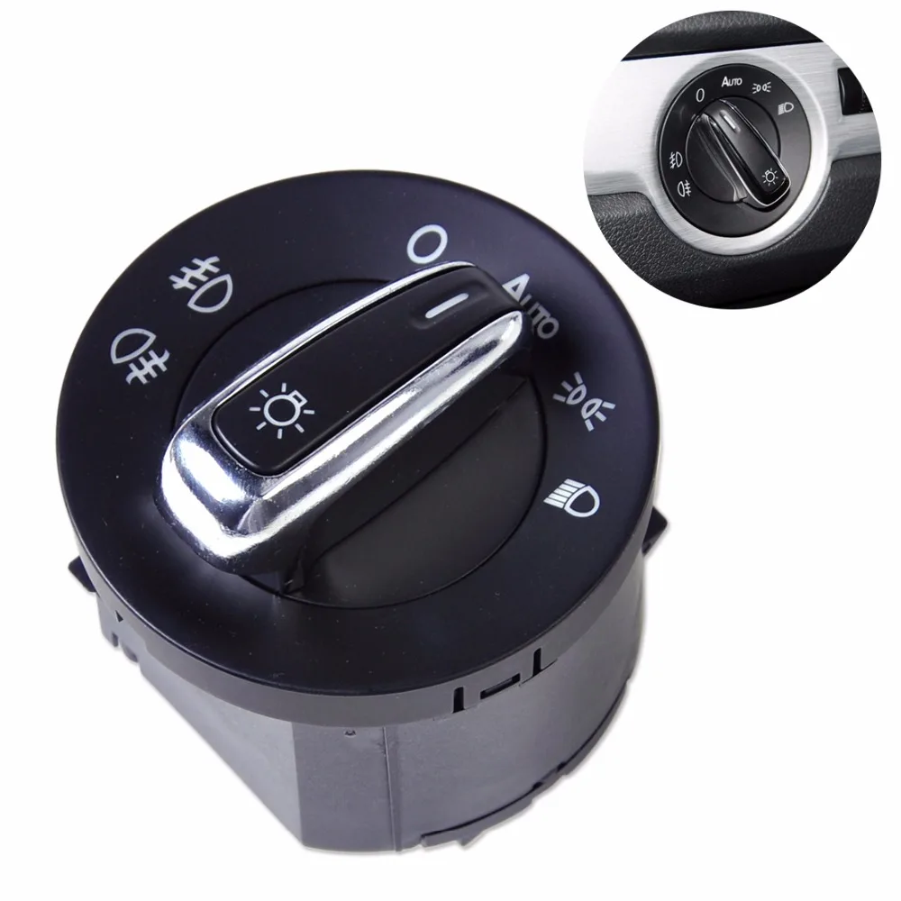 DWCX New Car Chrome Headlight Switch Control For VW Golf Jetta Mk5 Mk6