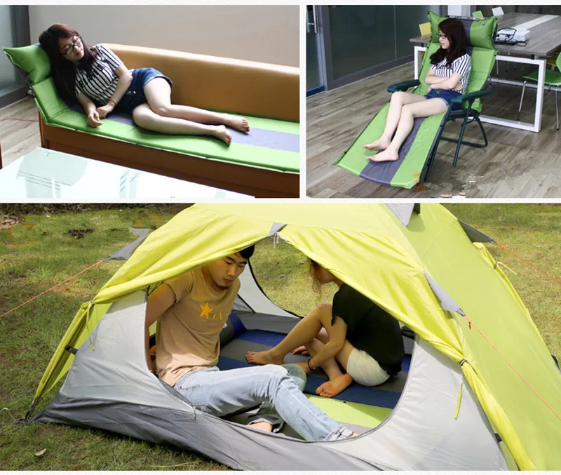 Esteira ao ar Alongar Ampliar Engrossar Autoinflável Livre Único Acampamento Colchão Moisture-proof Pad Almofada Emenda 3 190*65*5 cm 13 Esporte e Lazer