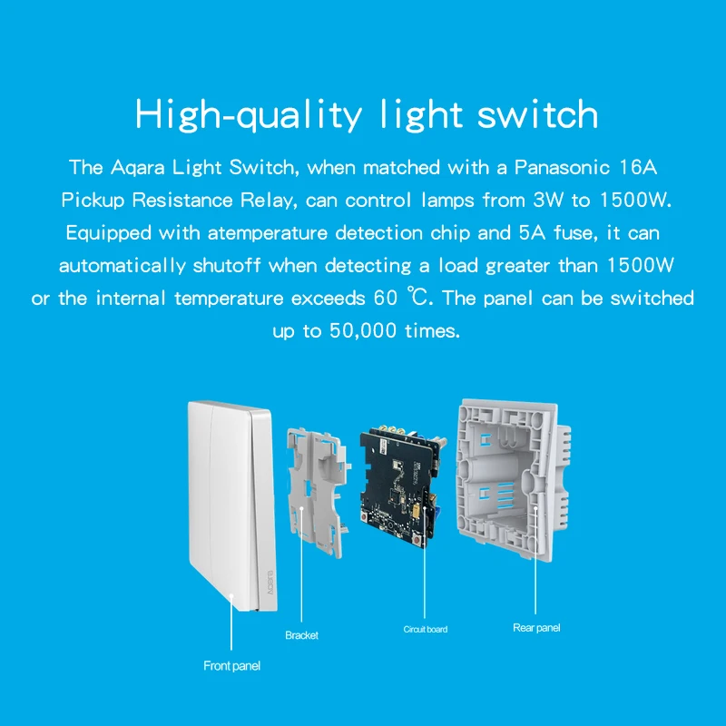Настенный выключатель Aqara беспроводной настенный светильник ZiGBee с Wi