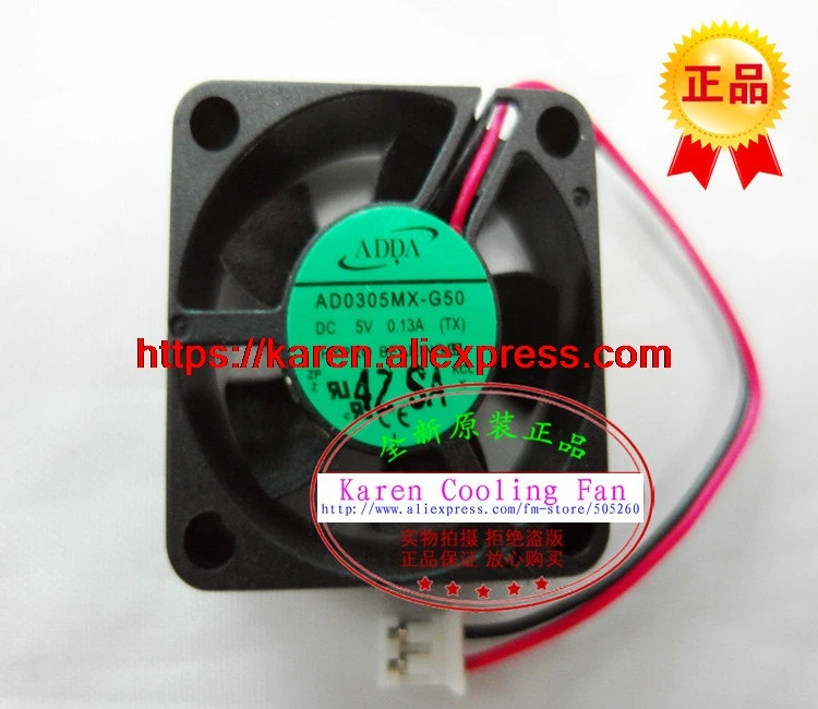 Новый оригинальный вентилятор охлаждения ADDA AD0305MX-G50 DC5V 0.13A 3 см 30*30*10 мм |
