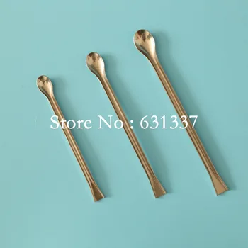 

laboratory length 160mm stainless steel grooved spoon spatula single
