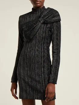 

Knitting Bow New Style Fashion Dignified Atmosphere Mini Dress Sexy Club Celebrity Body con Evening Party Pub Dresses Wholesale