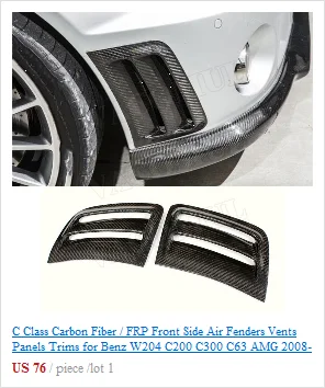 C Class Carbon Fiber Front Bumper Lip Spoiler for Mecedes Benz W204 C63 AMG 2012- FRP Head Chin Shovel Guard Car Styling