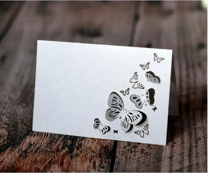 

100PCS/LOT Laser Cut Butterfly High Quality Table Name Card Wedding Birthday Christmas Party Decoration
