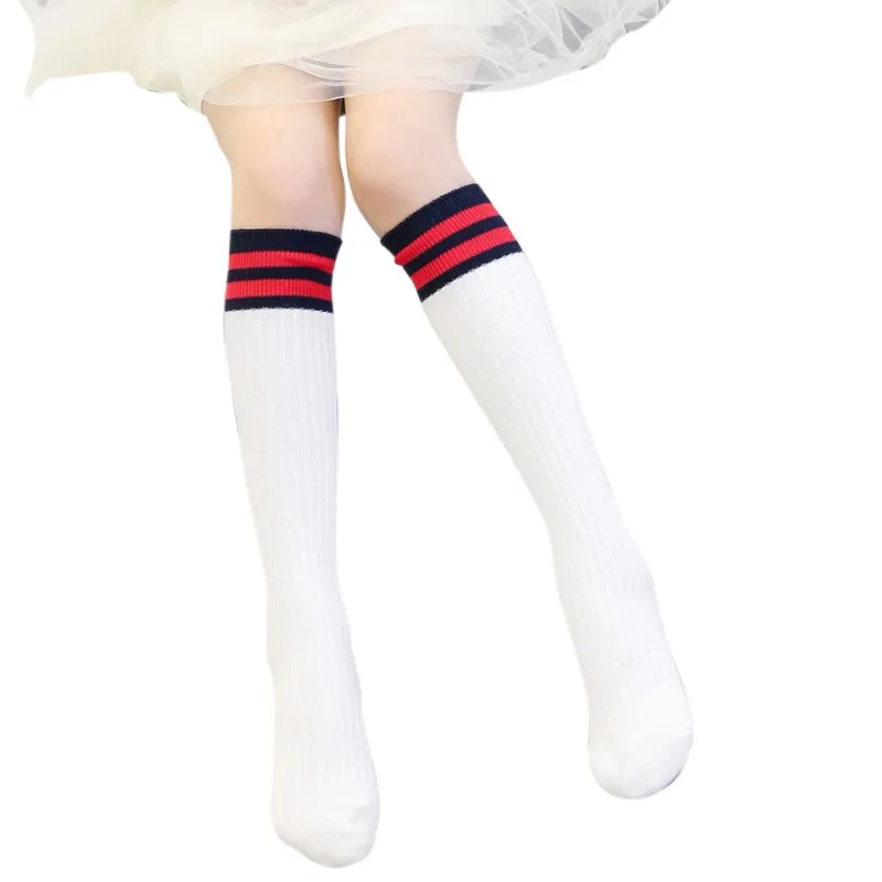 Детские носки модные детские спортивные футбольные Футбол Гольфы Бейсбол хоккей спортивные носки с униформа - Цвет: Белый