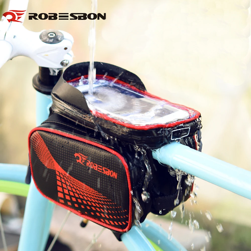 Bike Bicycle Mobile Cell Phone Bag holder for iphone 6.2" inch Touch Screen Frame Front Head Top