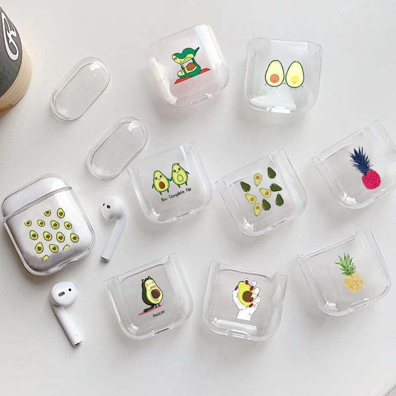 

Case For Apple airpods case Summer Fruit Avocado Wireless Bluetooth Earphone Case For Airpods Headphone Soft Protective Case