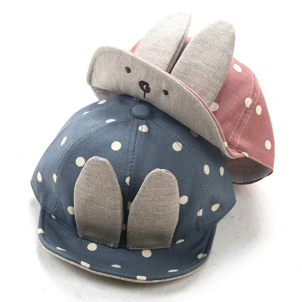 3 36M Visor Baseball Cap Baby Hat For Boys Girls Rabbit Long Ear Peaked