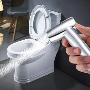 

New Handheld Bidet Spray Shower Set Wall Bracket Toilet Sprayer Douche kit Bidet Faucet Brushed For Hardware Supplies @P
