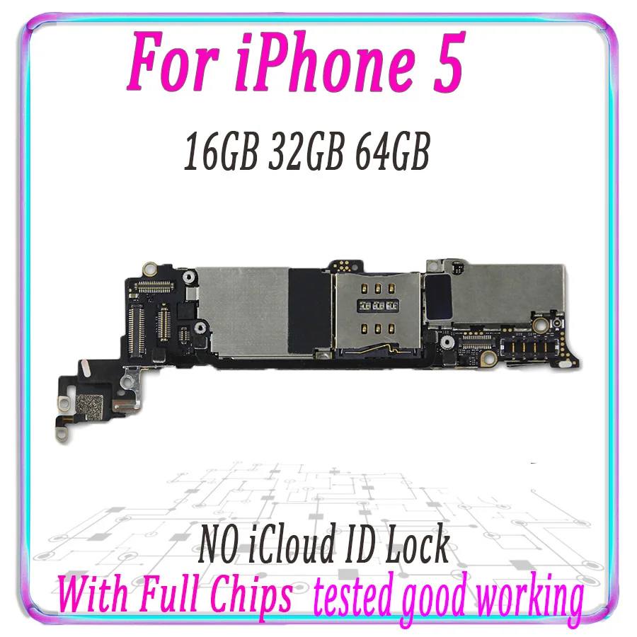 

Original Unlocked Motherboard For iPhone 5 Mainboard With Chips Free iCloud IOS Logic Board with full chips tested good working