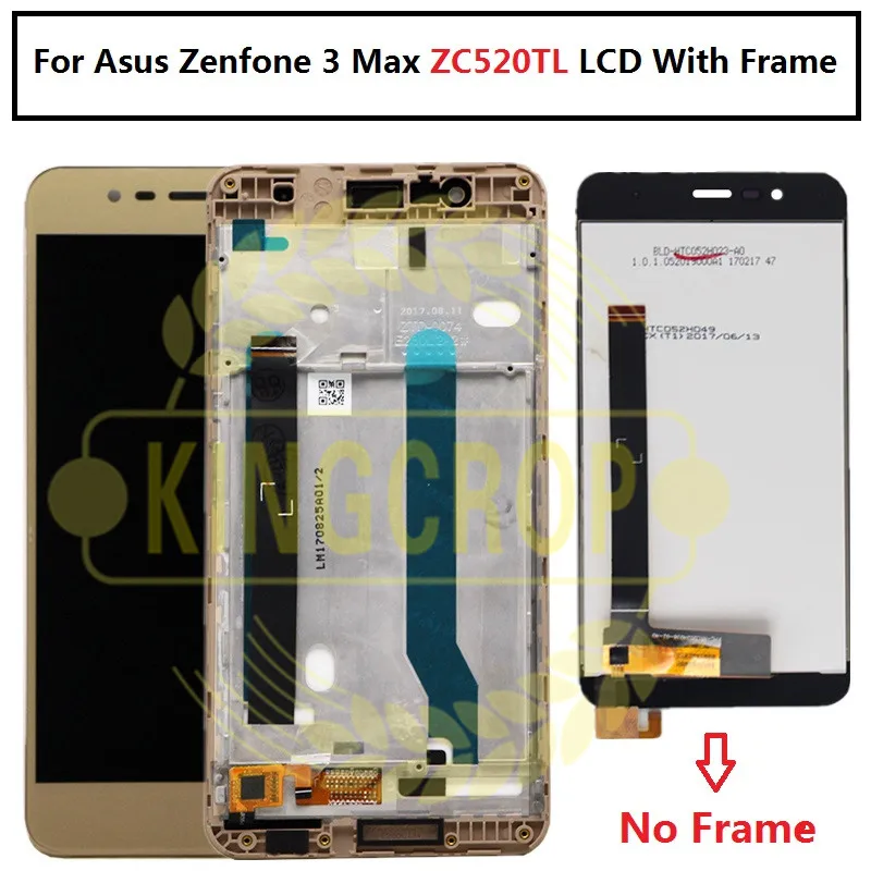 

For Asus Zenfone 3 Max ZC520TL LCD Display Touch Screen Digitizer Assembly with Frame Replacement 5.2"For ASUS ZC520TL X008D LCD