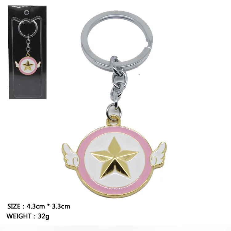 

Card Captor Sakura Anime Key Chain Gold Color Charms Metal Keychain Women Jewelry Gift Car Key Chain Mobile Phone Accesories