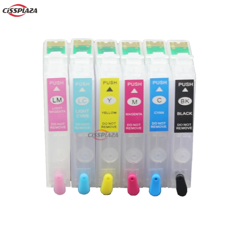 

CISSPLAZA T0981 1 refillable ink cartridge compatible for epson Artisan 600 700 800 710 810 725 835 837 730 T0981 -T0996