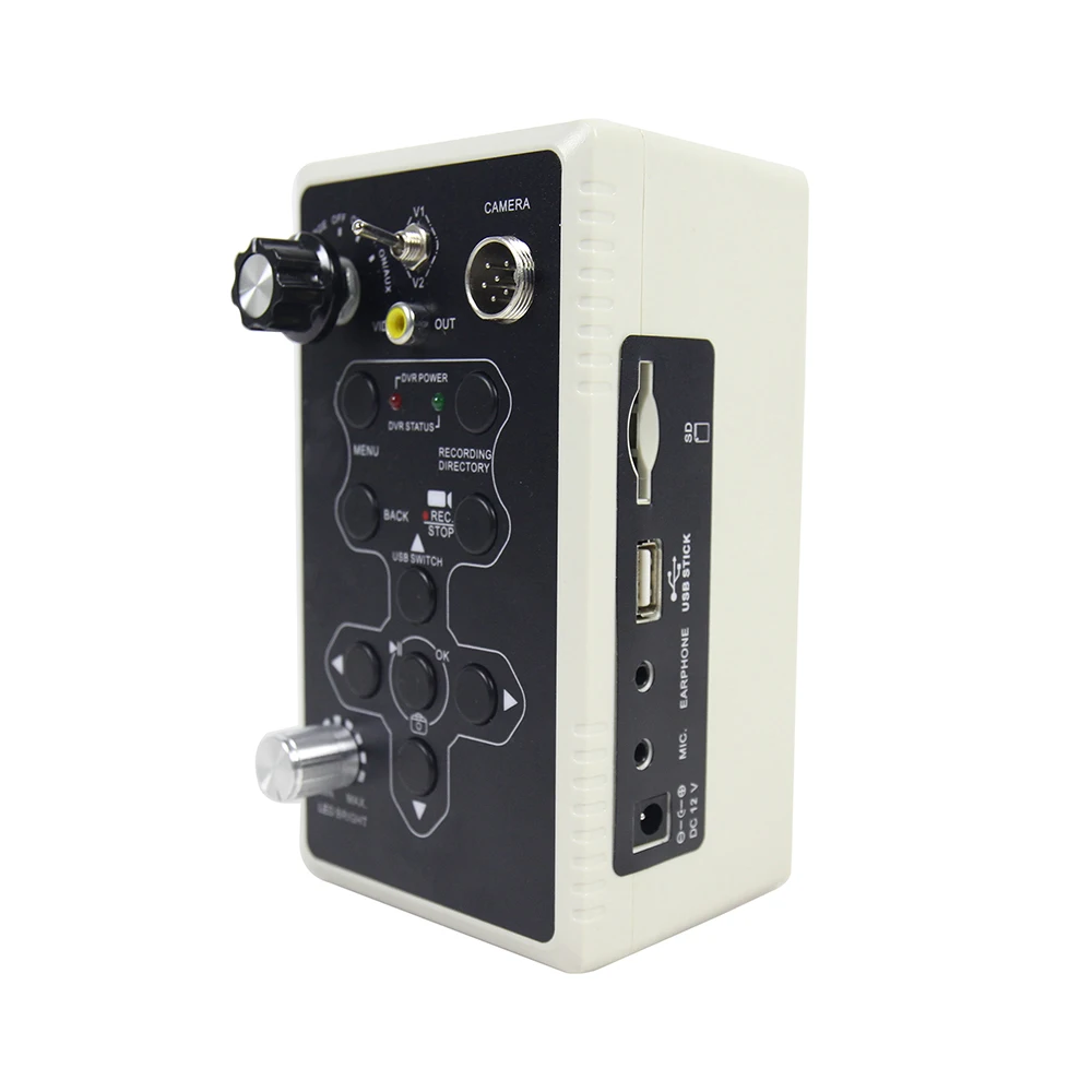 

Pipe Camera DVR Control Box 10x Digital Zoom Recording MP4 Battery Built-in USB DC SD Card Slot