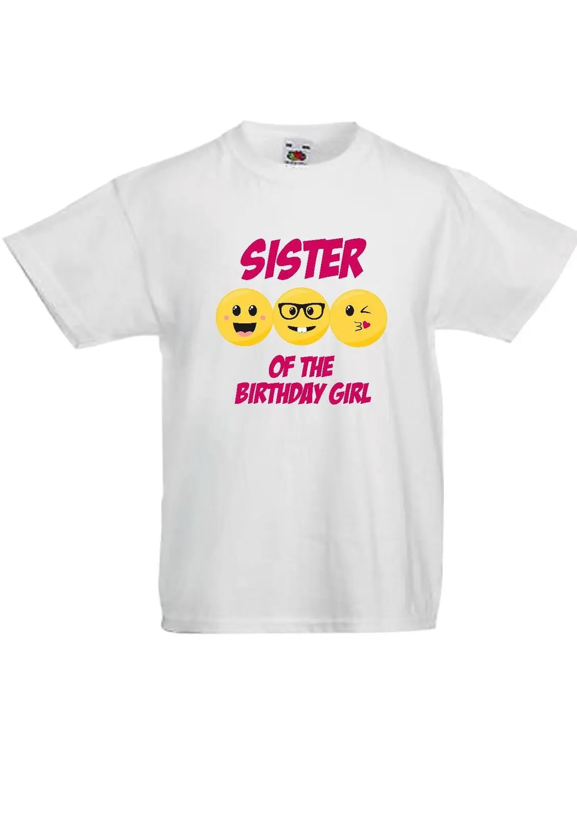 

CHILDRENS PRINTED T SHIRT *SISTER OF THE BIRTHDAY GIRL * EMOJI * Cartoon t shirt men Unisex New Fashion tshirt free shipping