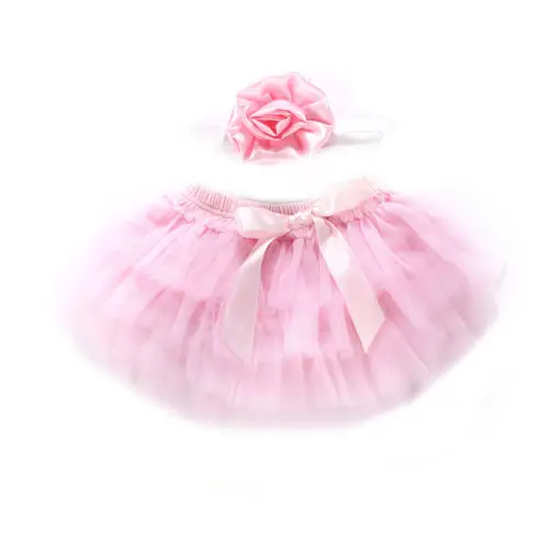 Pudcoco/Новое милое многослойное балетное кружевное танцевальное платье для новорожденных девочек, штаны, трусики, юбка-пачка, реквизит для фотосессии - Цвет: Розовый