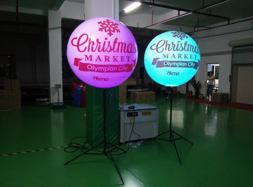 Customized 1m diameter colorful Inflatable led light balloon