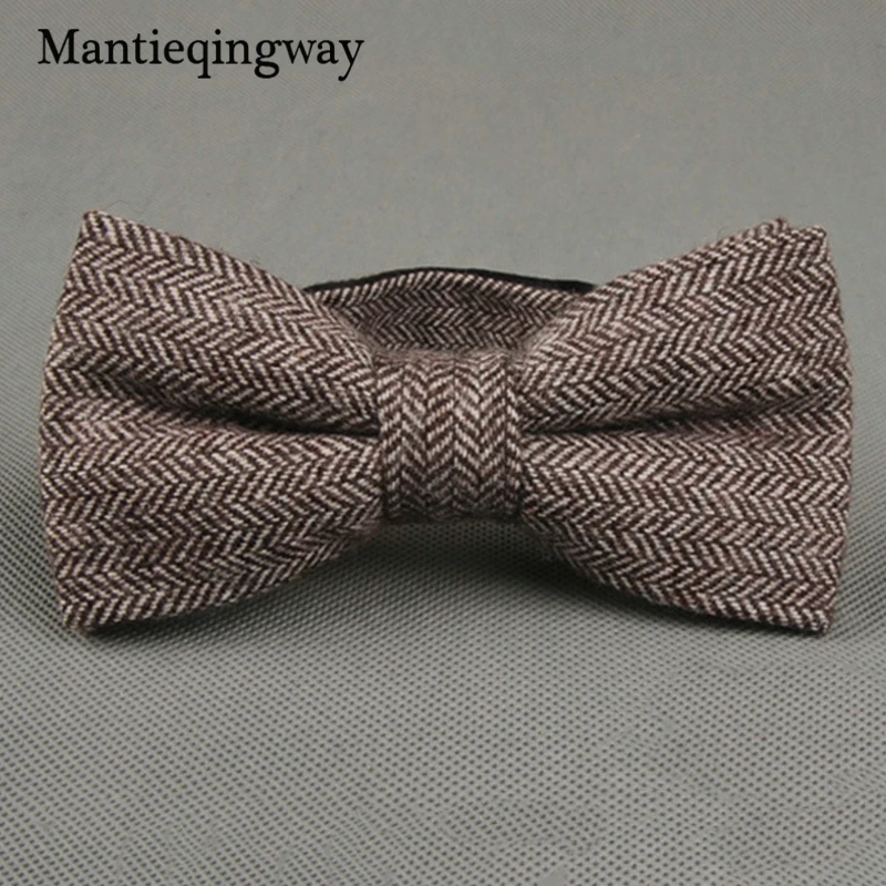 Mantieqingway Мода 2017 г. шерсть сплошной цвет Bowties для мужчин регулируемый Формальные Свадебные Gravatas узкие Vestidos галстук для мужчин