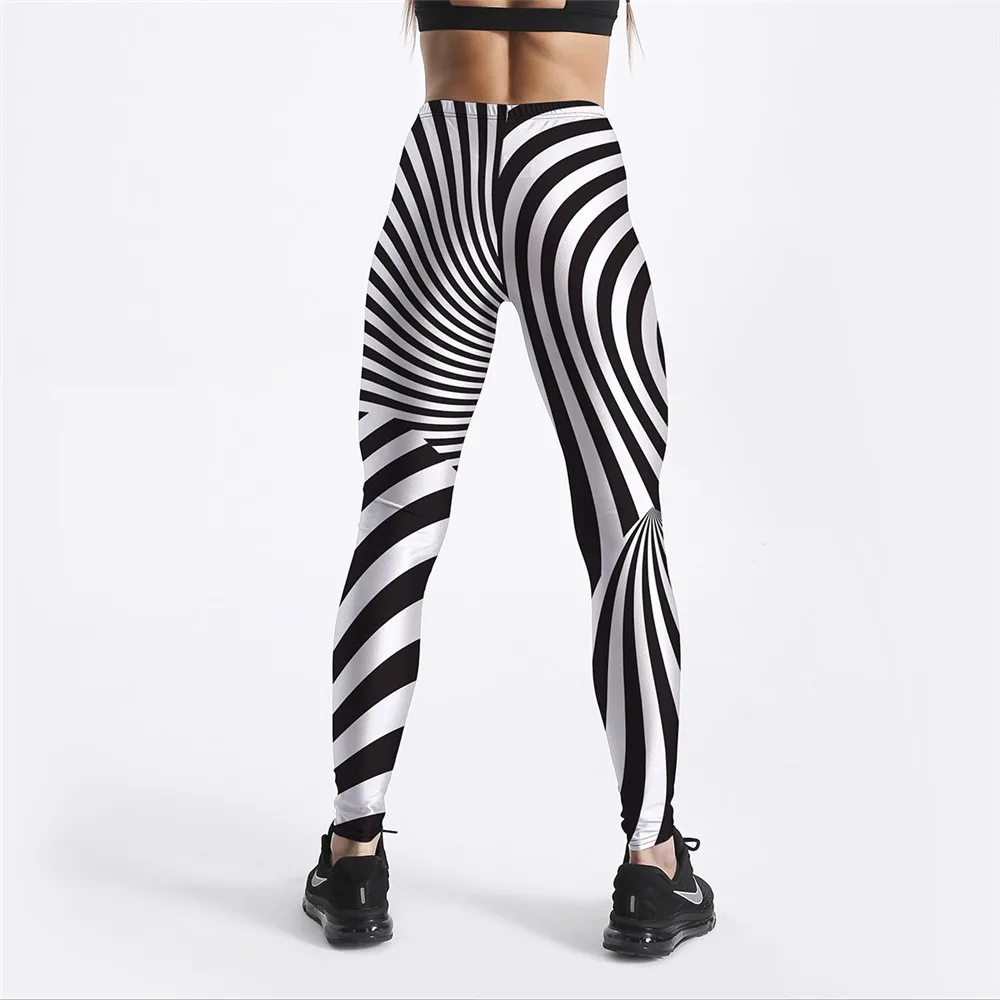 FCCCEXIO New Style Women Workout Leggings Zebra Black&White Stripes Printed Fitness Legging Mid Waist Ankle Length Drop Shipping FCCCEXIO New Style Women Workout Leggings Zebra Black&White Stripes Printed Fitness Legging Mid Waist Ankle Length Drop Shipping