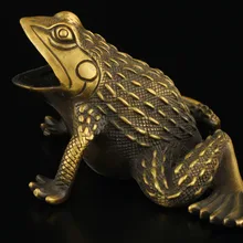 Коллекционная декорированная старая медная ручная работа резной лягушка статуя пара украшения завод латунь Искусство магазины