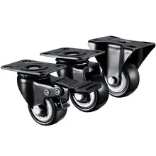 4 шт 1,5 дюйма 41 мм сверхпрочные 180 кг черные Поворотные Колесики резиновые колесики для мебели