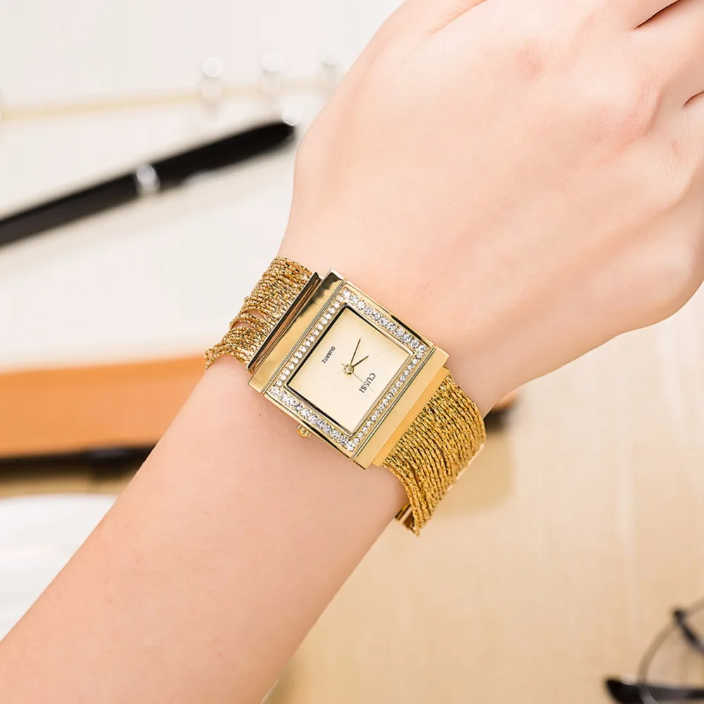 Strass Senhoras Pulseira de Relógios de Quartzo