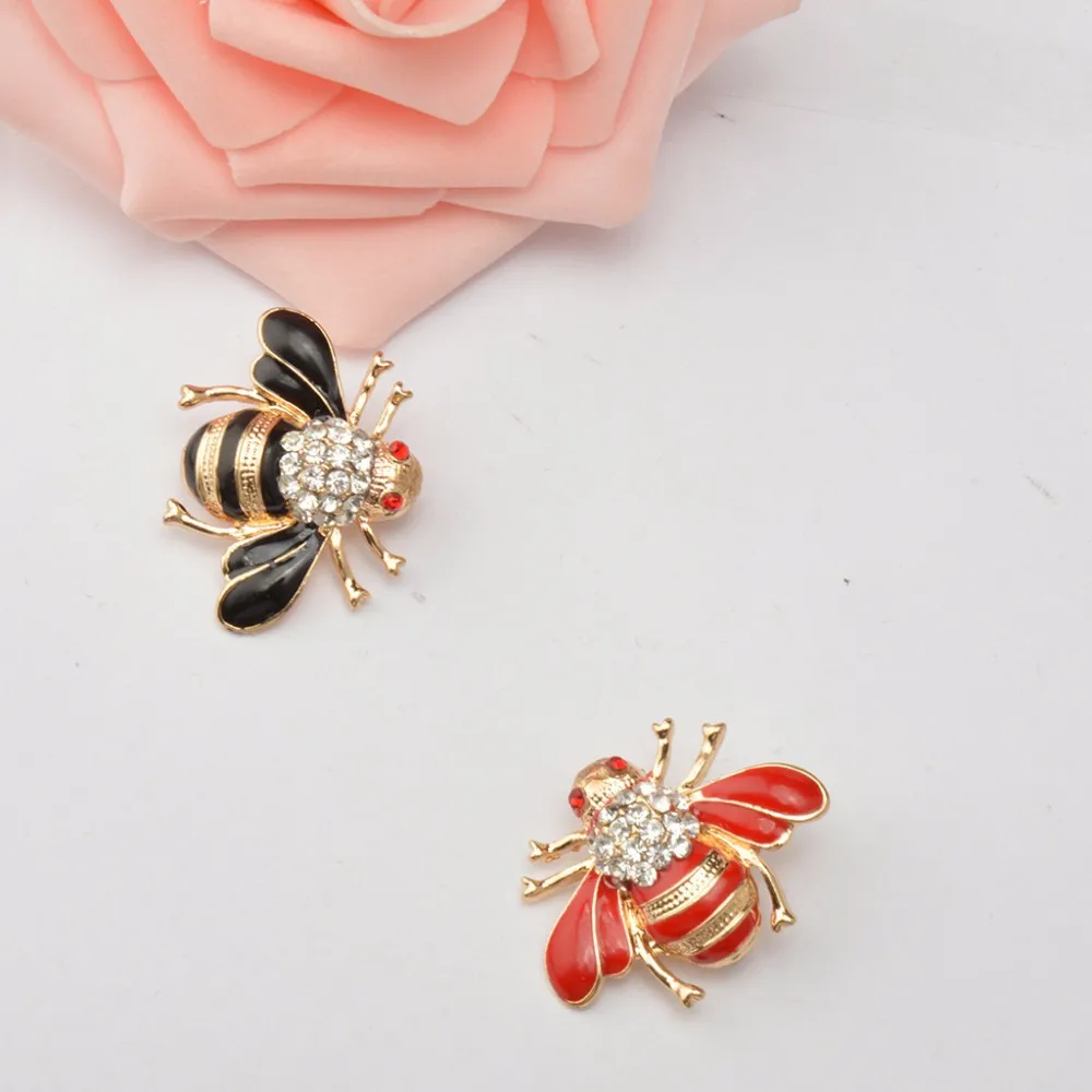 Модная Золотая Милая пчела брошь Mujer Нагрудный значок брошь на воротник булавка красная пчела брошь подарок X1726