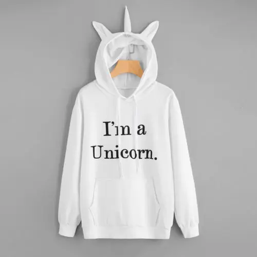 

Hirigin 2017 High Quality New Spring Autumn Women Loose Hooded Unicorn Long Sleeve Sweatshirt Europe Style Hoodies 3 Color S-XL