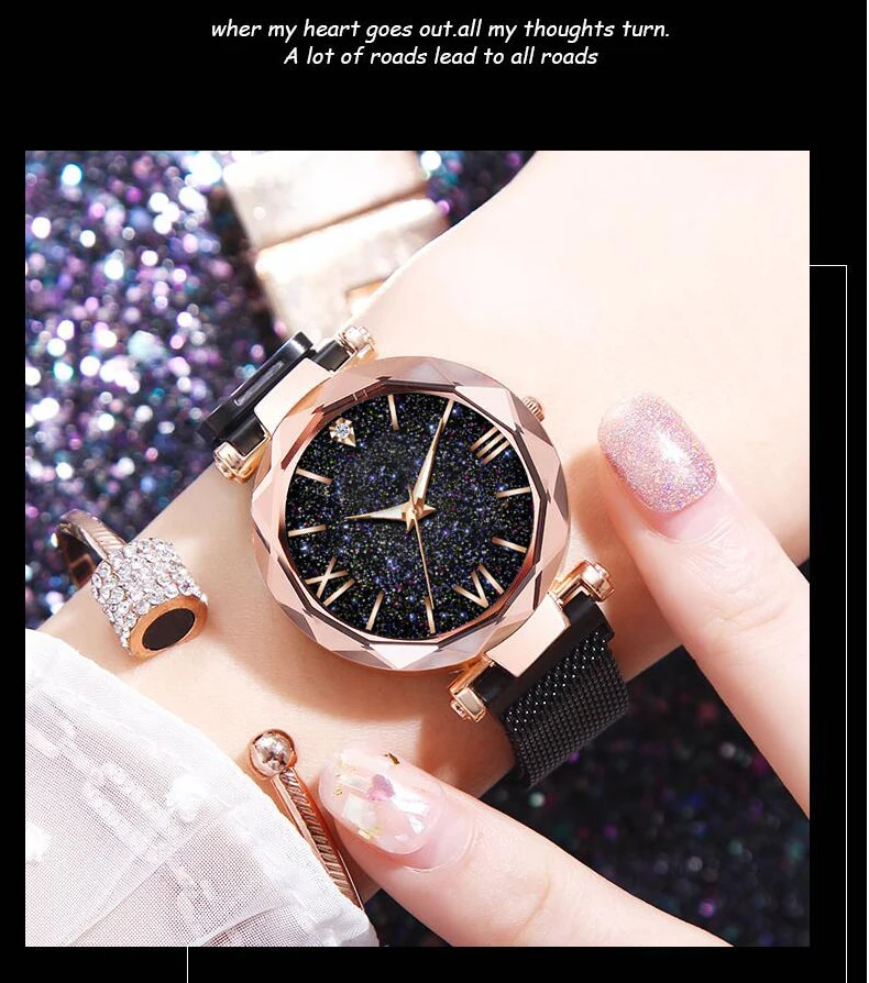 Dropshipping Luxury Women Watches Magnetic Starry Sky Female Clock Quartz Wristwatch Fashion Ladies Wrist Watch Relogio Feminino