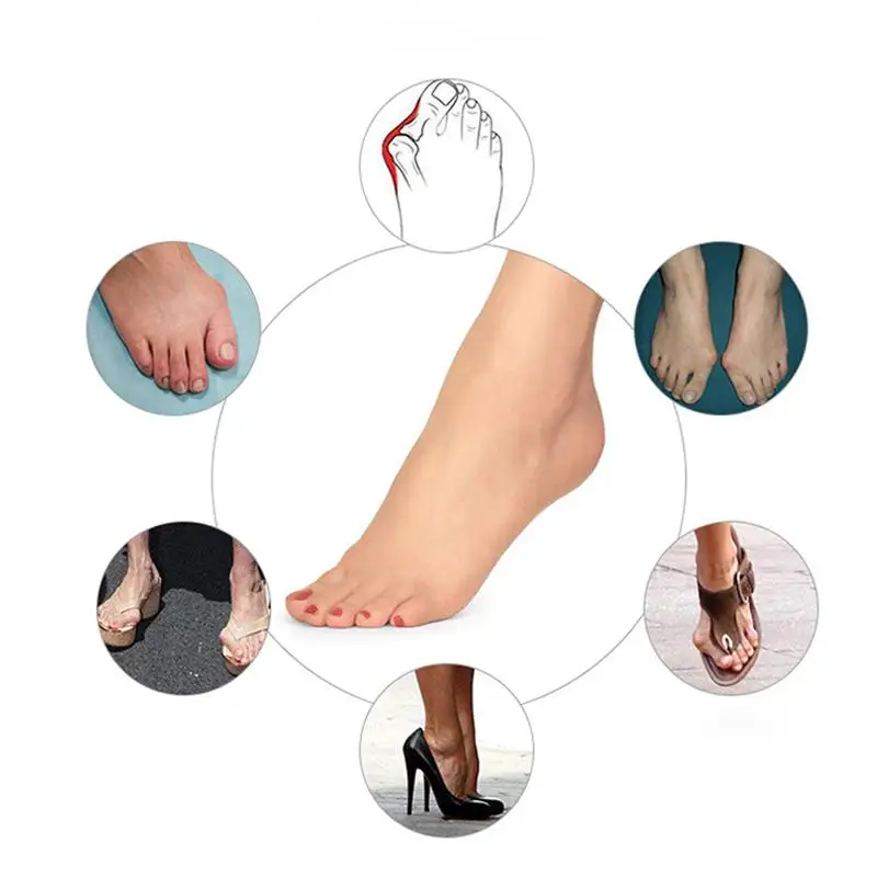 1 Pair 3-hole Gel Toe Separator Bunion Corrector with Forefoot Pads Silicone Toe Straightener Hallux Valgus Corrector Foot Care