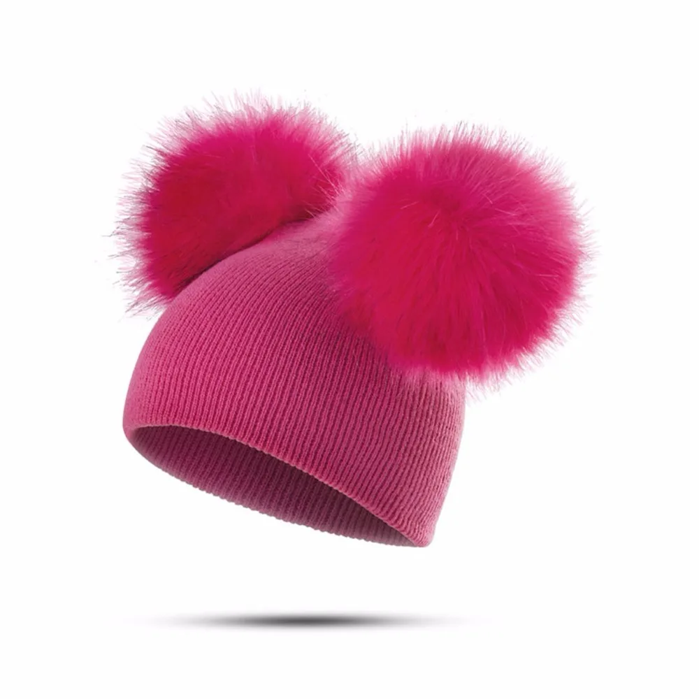 SYi Qarce Весенняя шляпа для младенцев, осенне-зимняя супер теплая вязаная шапка, Балаклава, шерстяная шапка с помпонами для девочек и мальчиков 1-4 лет, NM057-62