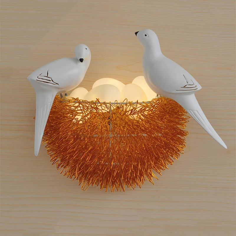 Птичье гнездо светодиодный настенный светильник Детская Спальня Кабинет Ресторан украшение новинка настенный светильник