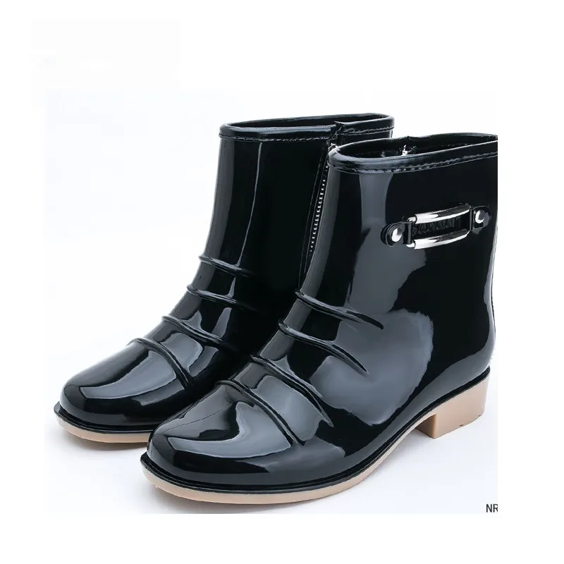 Buy British style rain boots men 2016 summer fashion zipper short boots 39 44