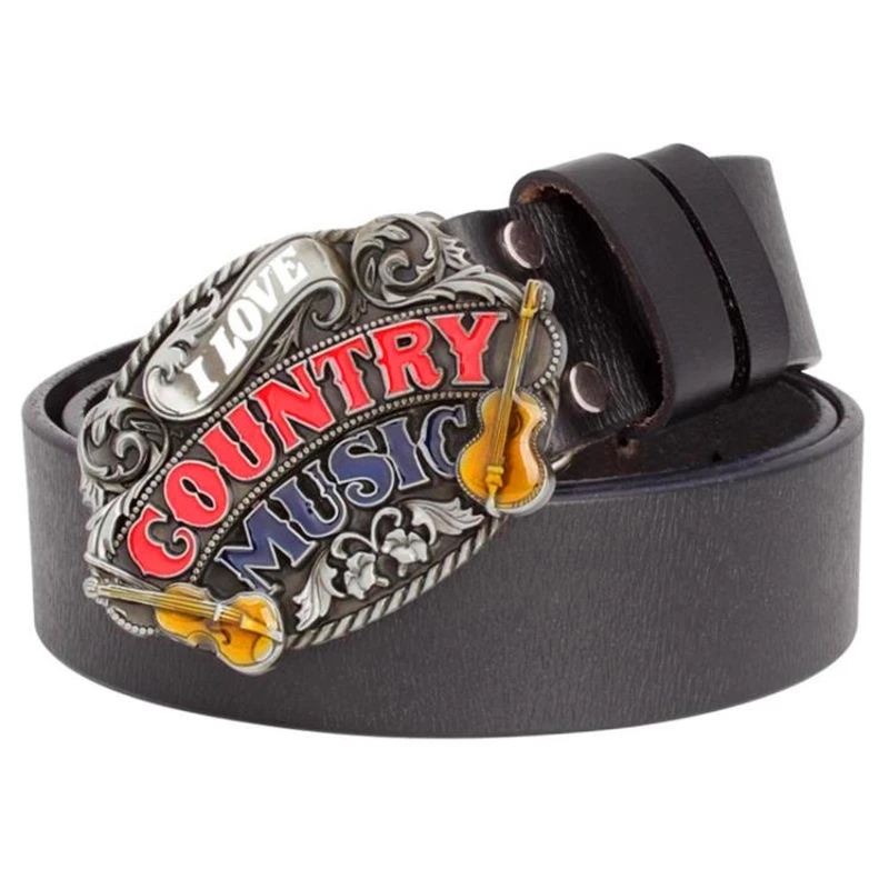 Unique belt men's Genuine Leather belt musician love country music