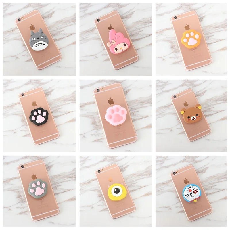 

Universal Cute Cartoon Expanding Stand and Grip Phone Holder Flexible socket air bag phone Stand bracket for iphone 6 7 plus