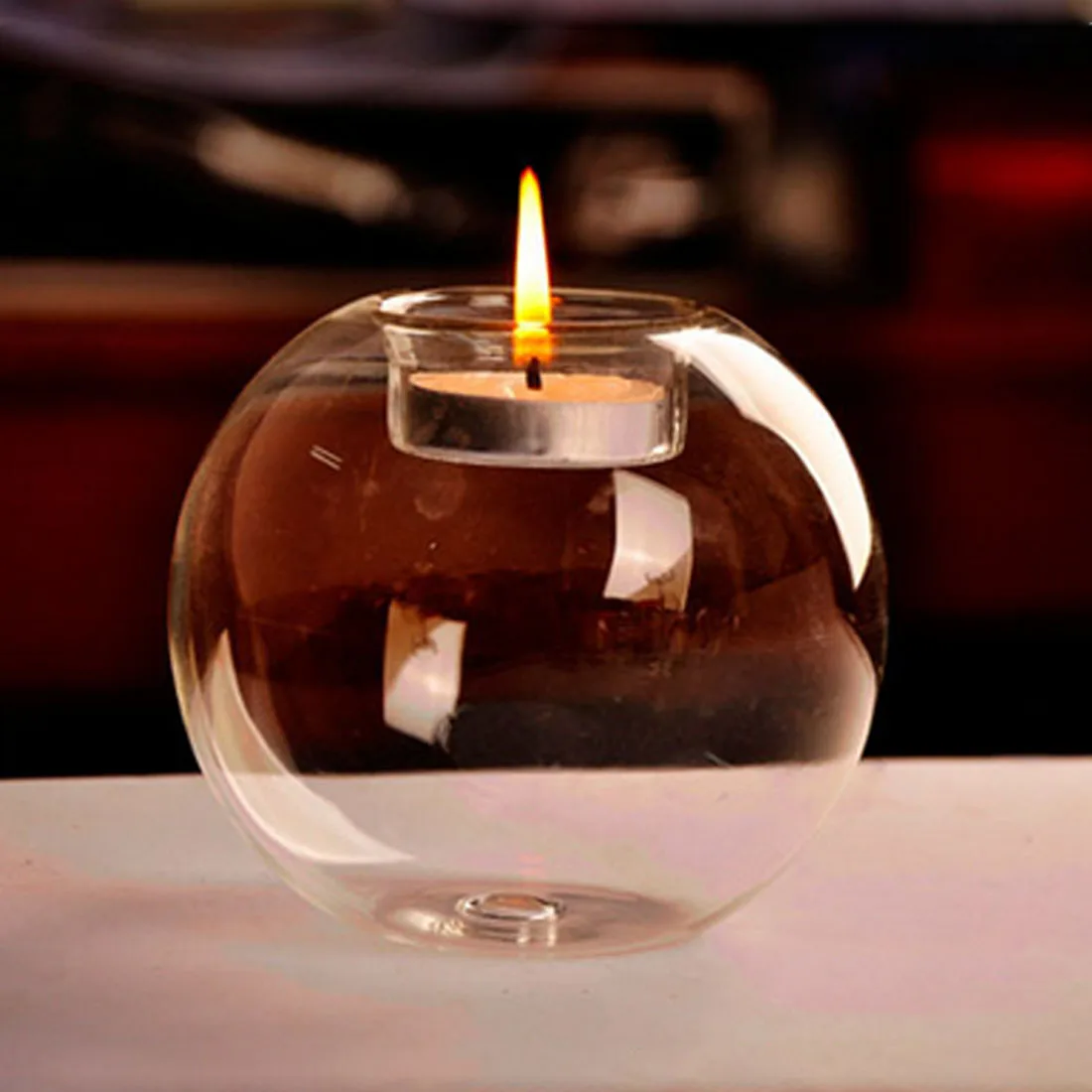 

Portable Classic Crystal Glass Candle Holder Wedding Bar Party Home Decor Candlestick