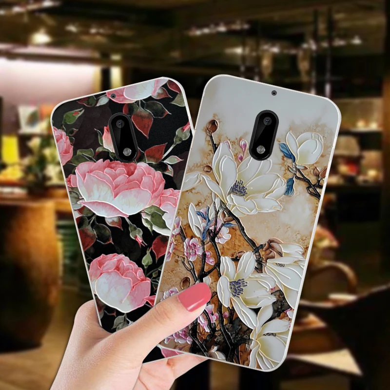 

ShuiCaoRen Luxury Silicone Case For Nokia 3 6 Pretty Flower TPU Phone Cover Bag For Nokia 6 2018 / 6 II Cases