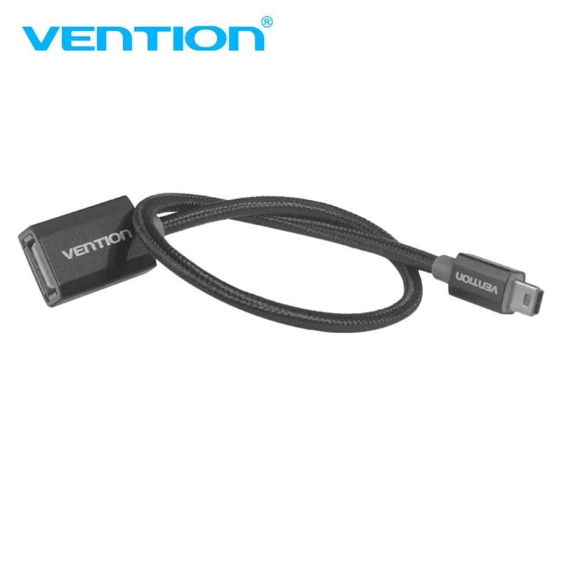 Vention высокое Скорость передачи мини USB2.0 OTG кабель OTG адаптер для камеры U дисковая карта считывания MP4 0,25 м - Цвет: Черный