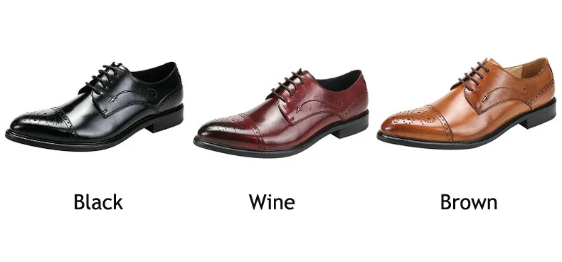 Mens Leather Casual Shoes' Genuine Leather Shoes Men Formal Casual Oxfords Wedding Shoe Lace-Up Casual Shoes Men Size 46 Brogues (4)