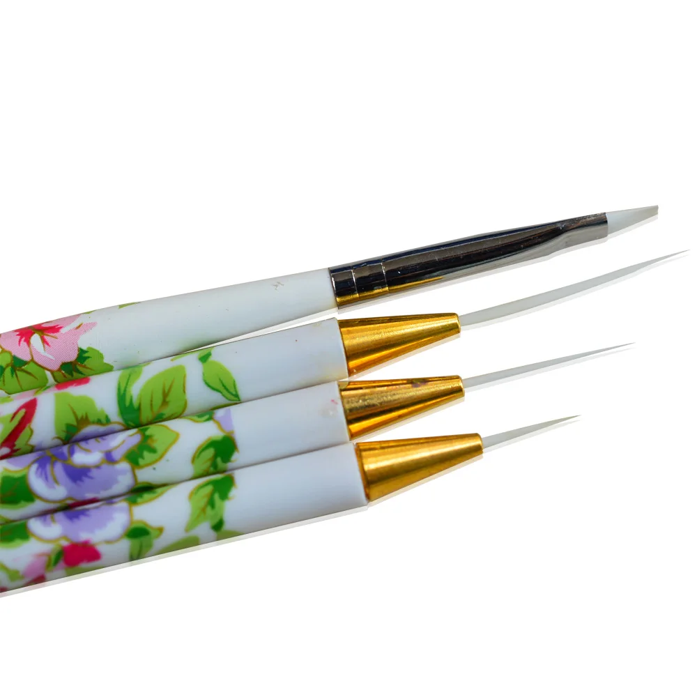 Acheter Outils Pinceaux Nail Art Pinceau Synthétique Motif Fibre Tête Fleurs Poignée Dessin Peinture Stripe Manucure Outils Nail Art Nc064 De 521