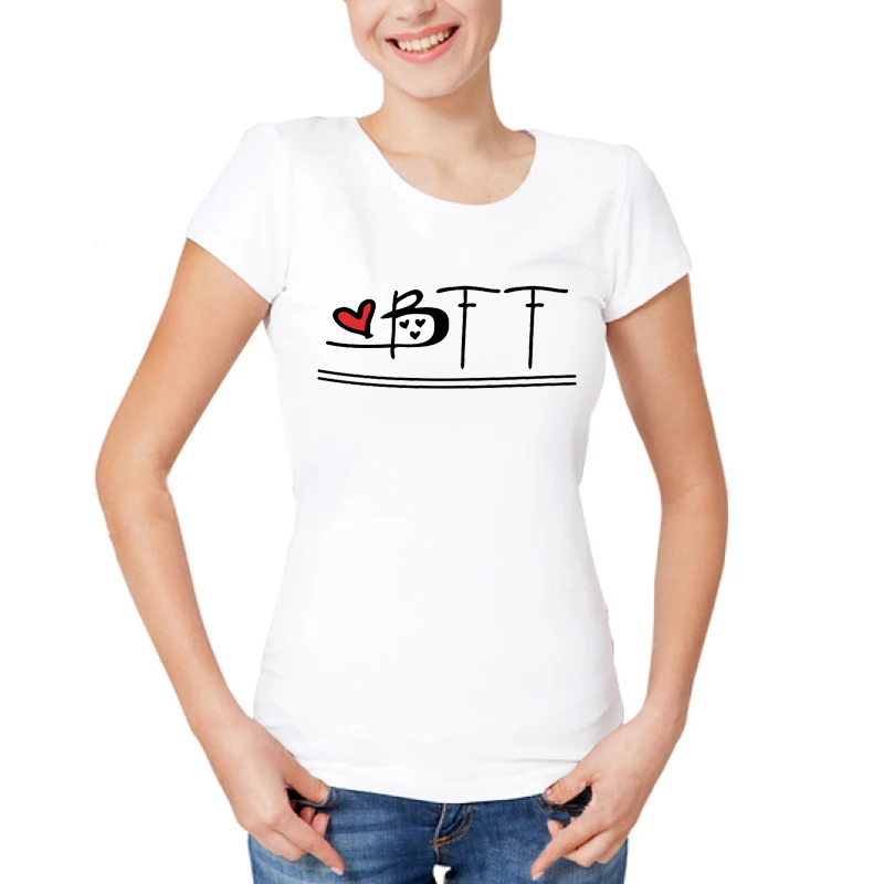2018 футболка с надписью Best Friend Forever BFF женская модная повседневная | Женская одежда