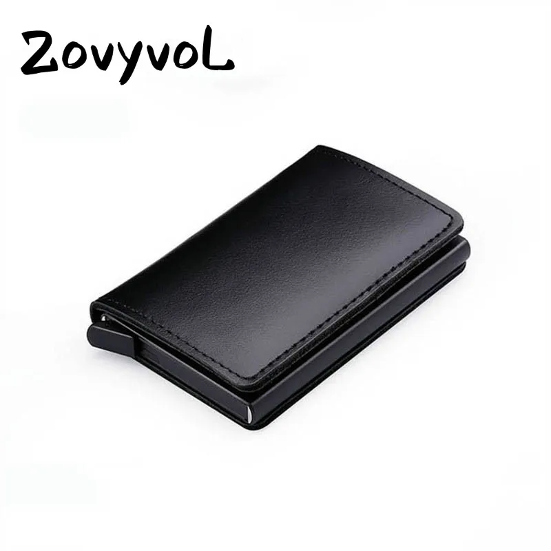 

Fashion New Genuine Leather Wallet Slim Business Card Holder RFID Blocking Mini Purse Vintage Antitheft Organizer Card Wallet
