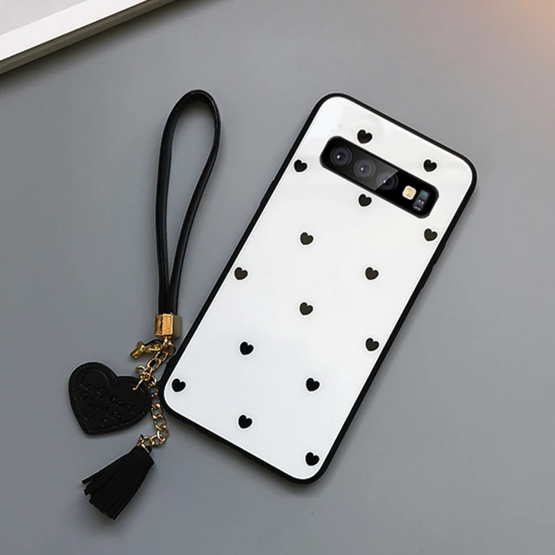 Чехол из закаленного стекла BONVAN для Samsung Galaxy s10 plus чехол с сердечком S10 Lite e