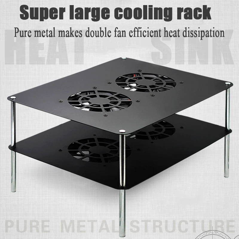 

USB 12cm DC 5V cooling fan Metal Shelf Router Cooling Rack DCD Set Top Box Desktop Multi-Layer Storage Bracket