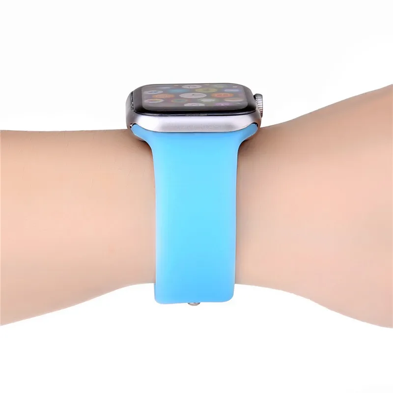 Мягкий сменный силиконовый ремень 44/40 мм для наручных часов Apple Watch, версии 4 спортивный браслет наручный ремень 38, 42 мм, версия, аксессуары для наручных часов Iwatch 3/2/1 - Цвет ремешка: Blue