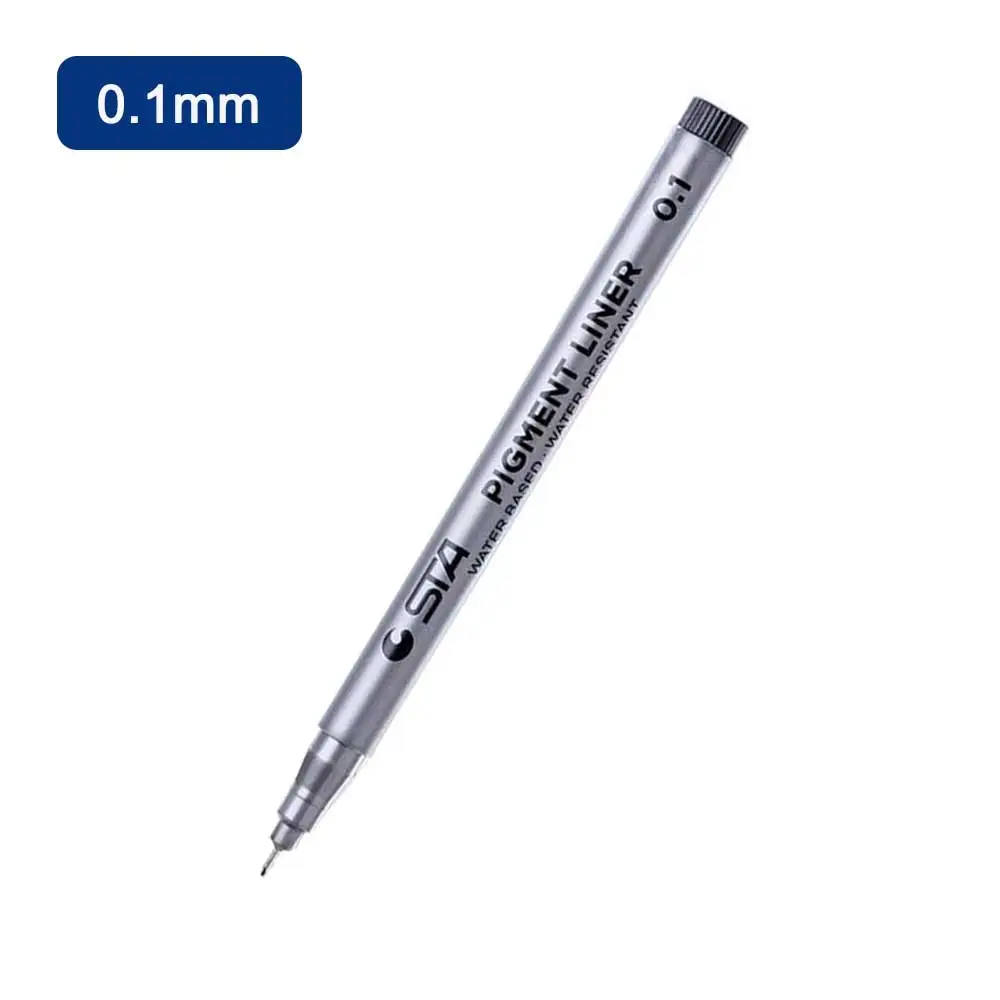 Umitive 1 шт. пигмент вкладыш микрон чернила маркер для белой доски 0,05 0,1 0,2 0,3 0,4 0,5 0,6 0,8 мм наконечник черный для разработки ручки Manga - Цвет: 0.1mm