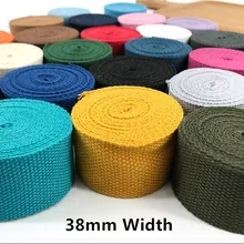 Sangle en toile unie épaisse en polyester/coton de 38mm de large pour sac à dos, accessoires de bagages, fabrication de couture, bricolage